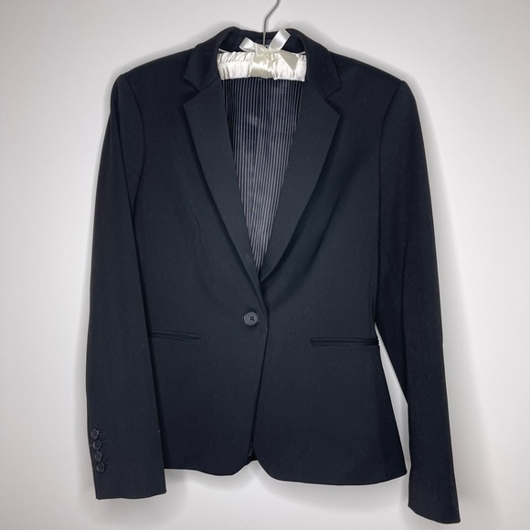 Express Stretch Black One Button Blazer 6 - Picture 4 of 4